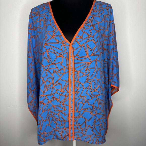 Miss Tina By Tina Knowles XL 16-18 Abstract Geometric Kimono Colorful Vi… - Picture 2 of 6